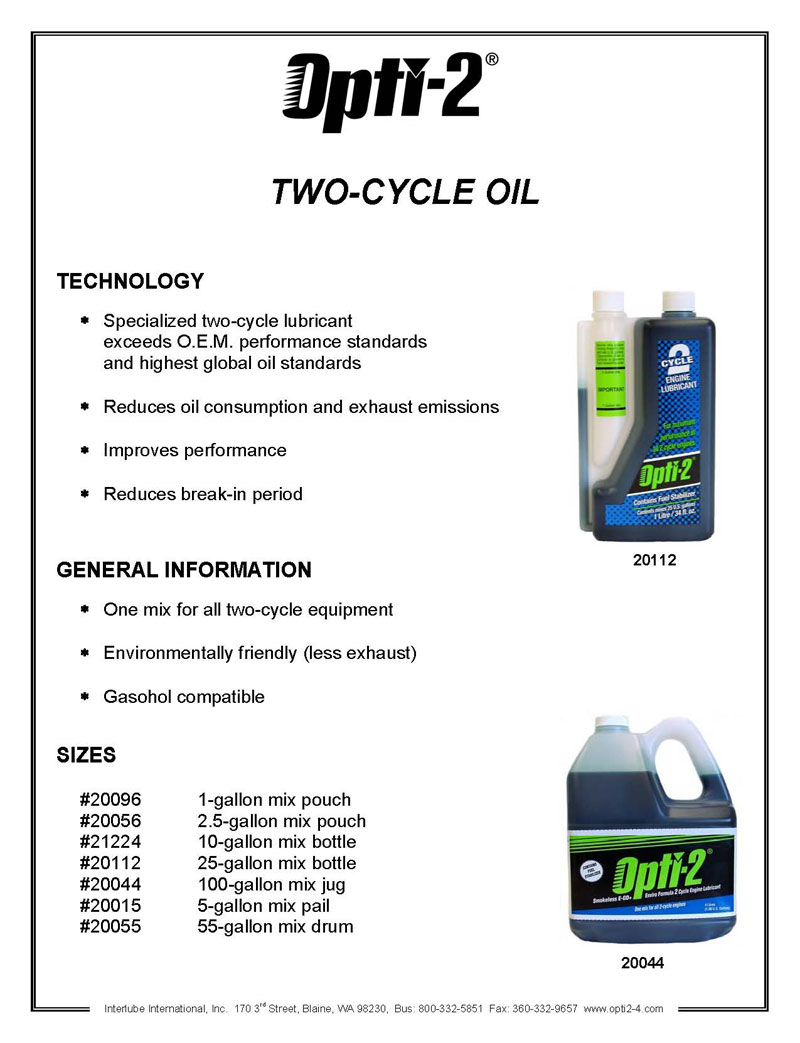 Opti 2-Cycle Oil 34-oz. 20112